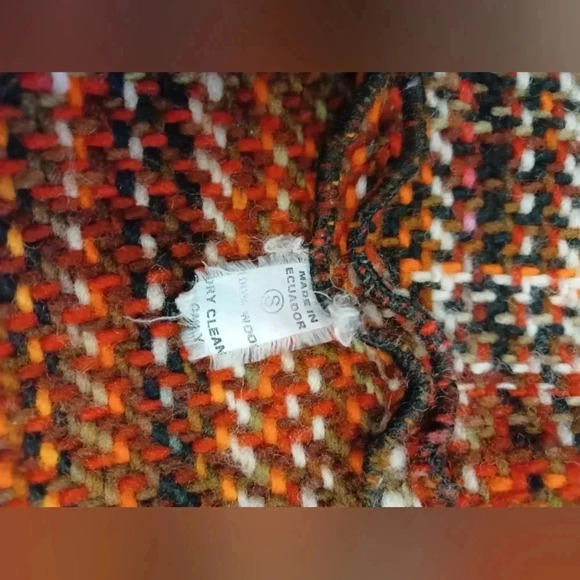 World Folk Art Wool LS Hooded Coat Red, Black And Orange Size  Small - Picture 9 of 9